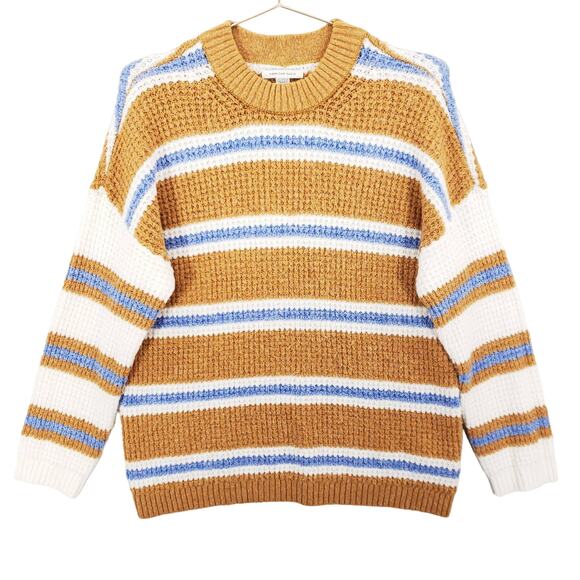 American Eagle Sweater Womens Extra Small Orange Striped Comfort Knit Pullover - Picture 1 of 6